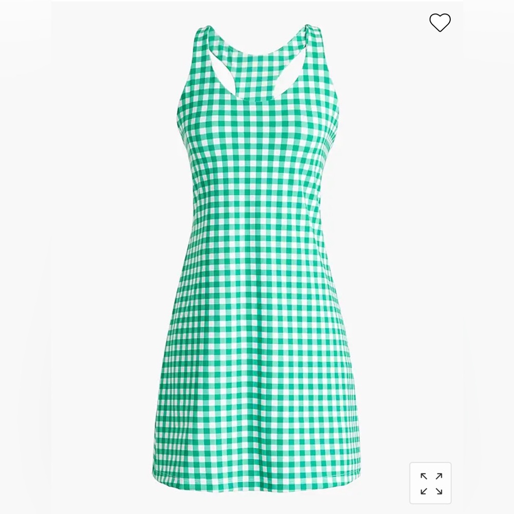 NWT J. Crew Printed Racerback Active Dress Green White XL